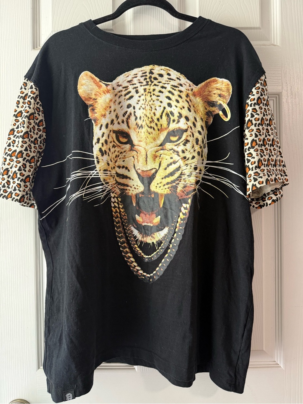 Leopard Print 100% Cotton XL Woman’s Short Sleeve Quality Funky Unique